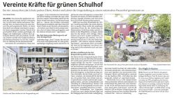 Zeitungsartikel des ZVW vom 18.5.26 - Vereinte Kräfte für grünen Schulhof